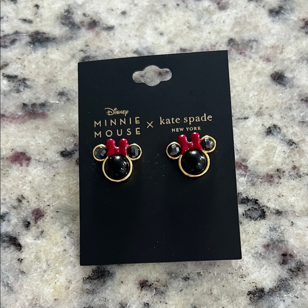 Kate Spade Minnie Mouse Earrings - Red, Black, and Gold
